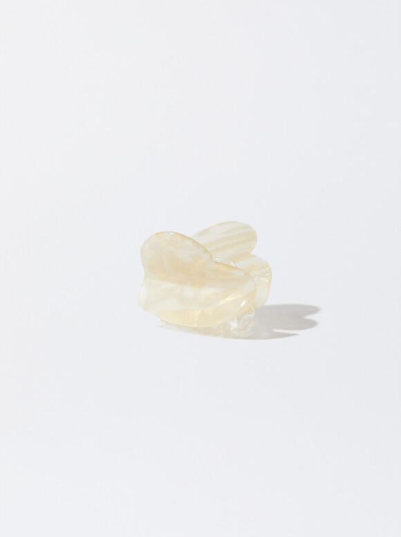 Resin Hair Claw, Ecru, hi-res