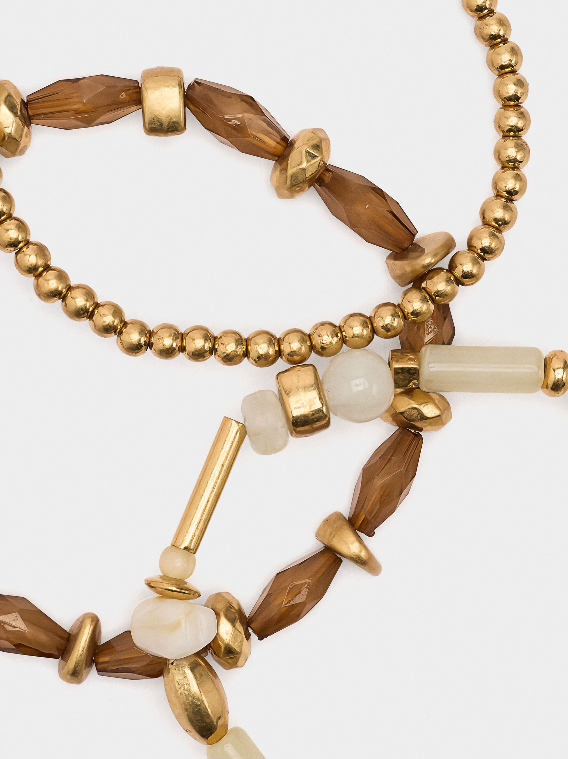 Set of elastic bracelets with stone effect image number 1.0