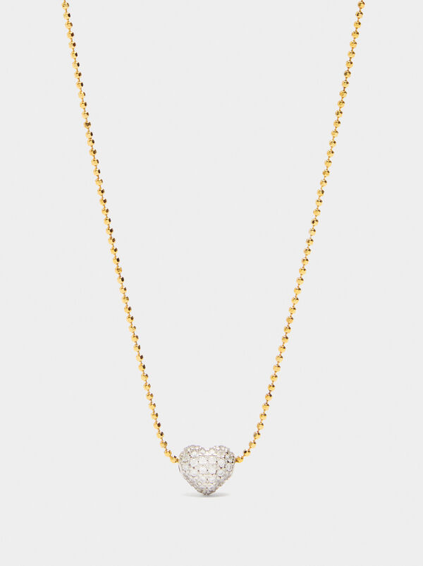 Pendant necklace with cubic zirconia stones - 925 sterling silver