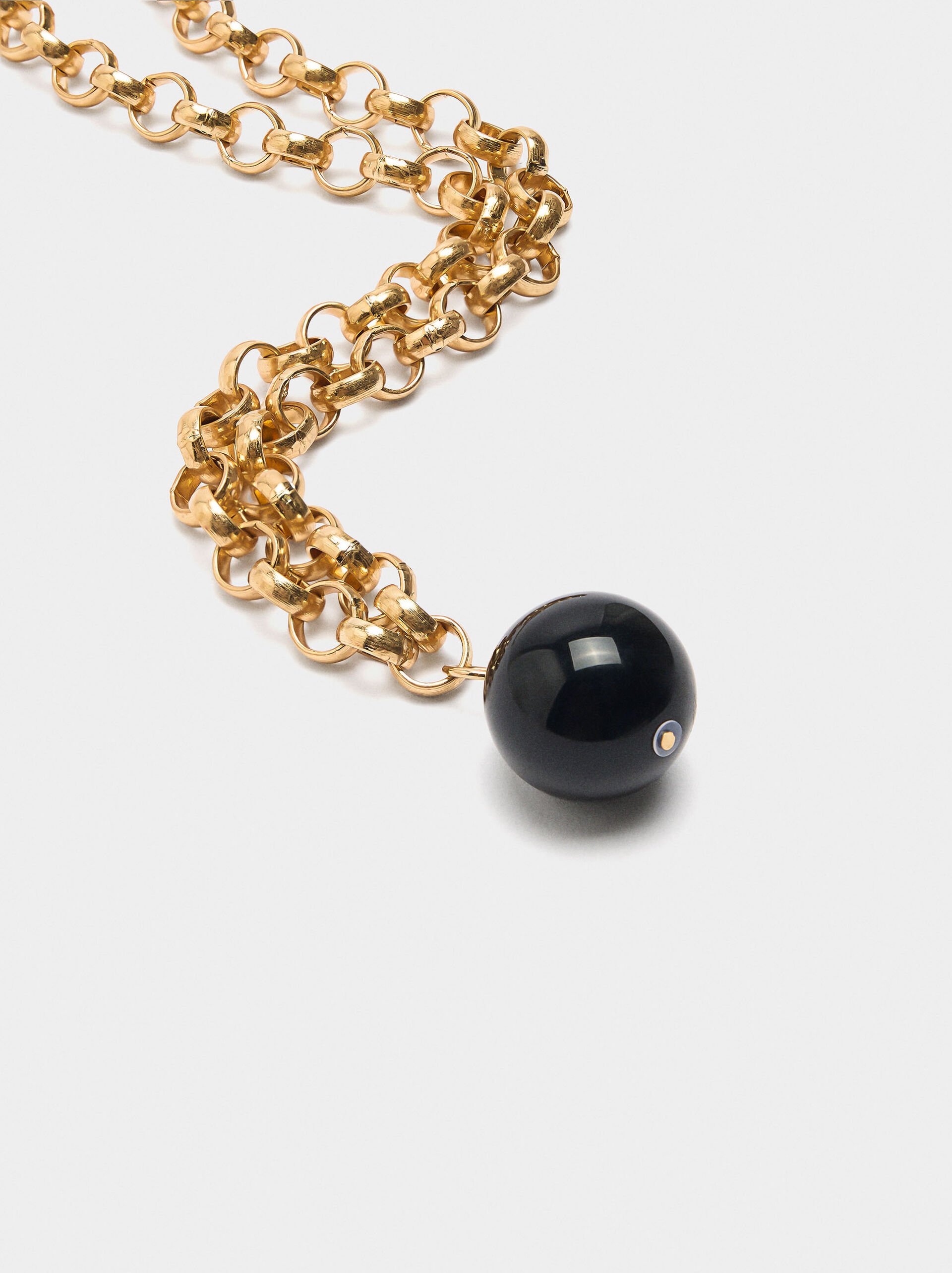 Necklace of links with sphere pendant image number 1.0