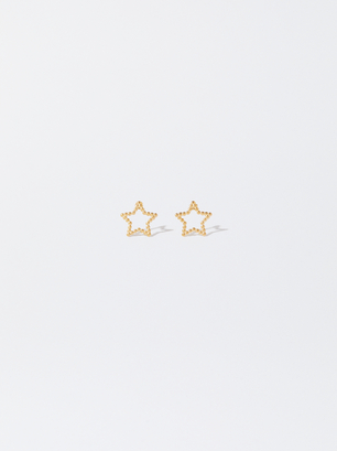 Stainless Steel Earrings With Stars, , hi-res