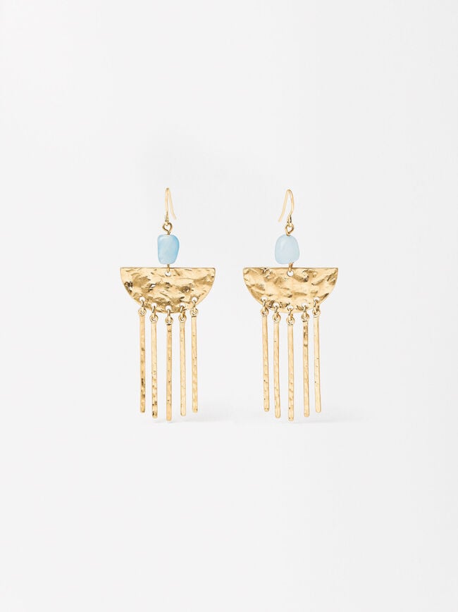 Gold Stone Earrings image number 0.0
