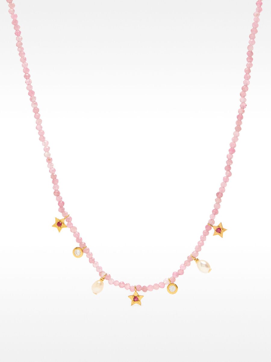 Collana di pietre con perla d’acqua dolce – argento sterling 925