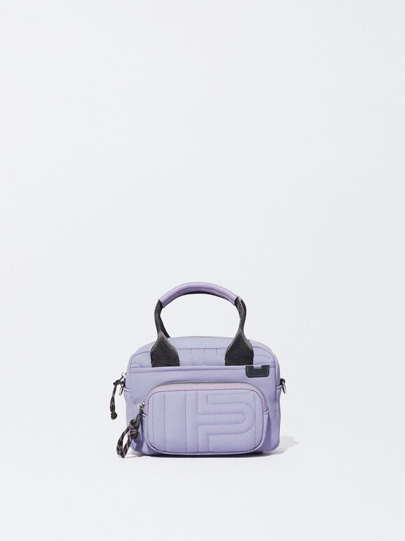 Nylon-Effect Tote Bag , Purple, hi-res