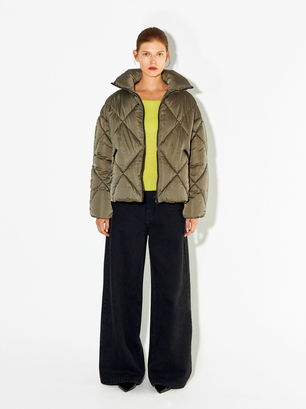 Padded Jacket With High Neck, , hi-res