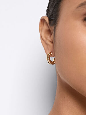 Gold Hoop Earrings  image number 1.0