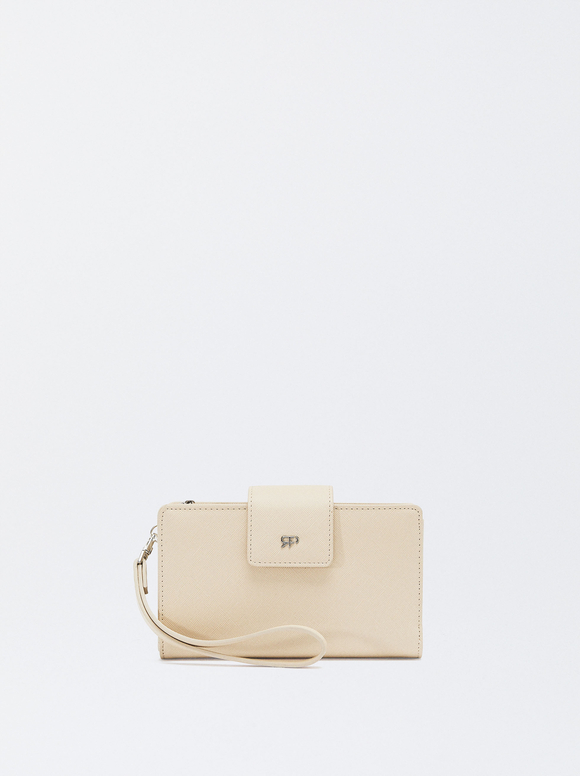 Wallet With Cell Phone Pocket, Beige, hi-res