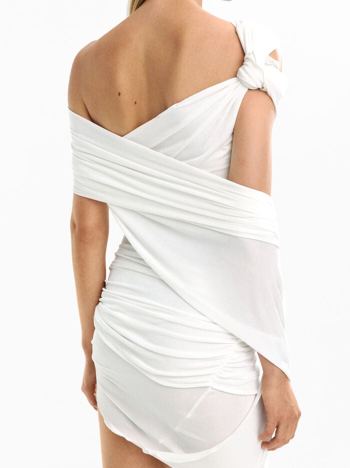 Draped asymmetrical dress