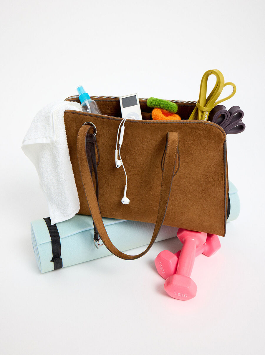 Laptop bag with leather-effect