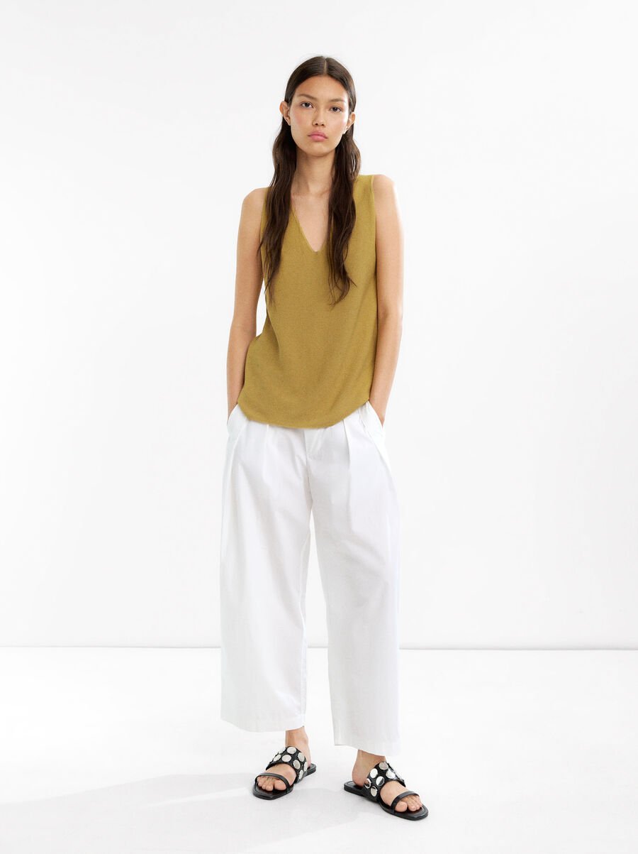 V-neck knit top