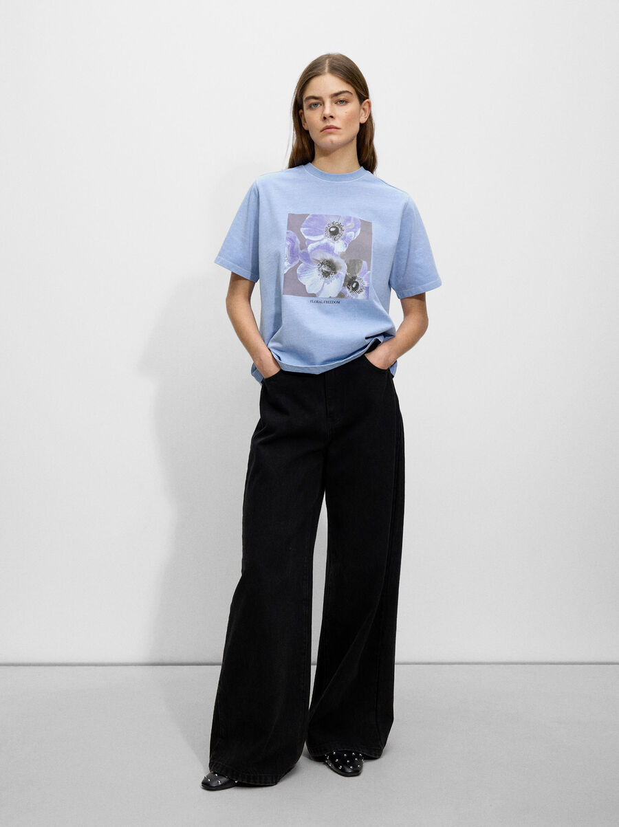 Printed cotton t-shirt