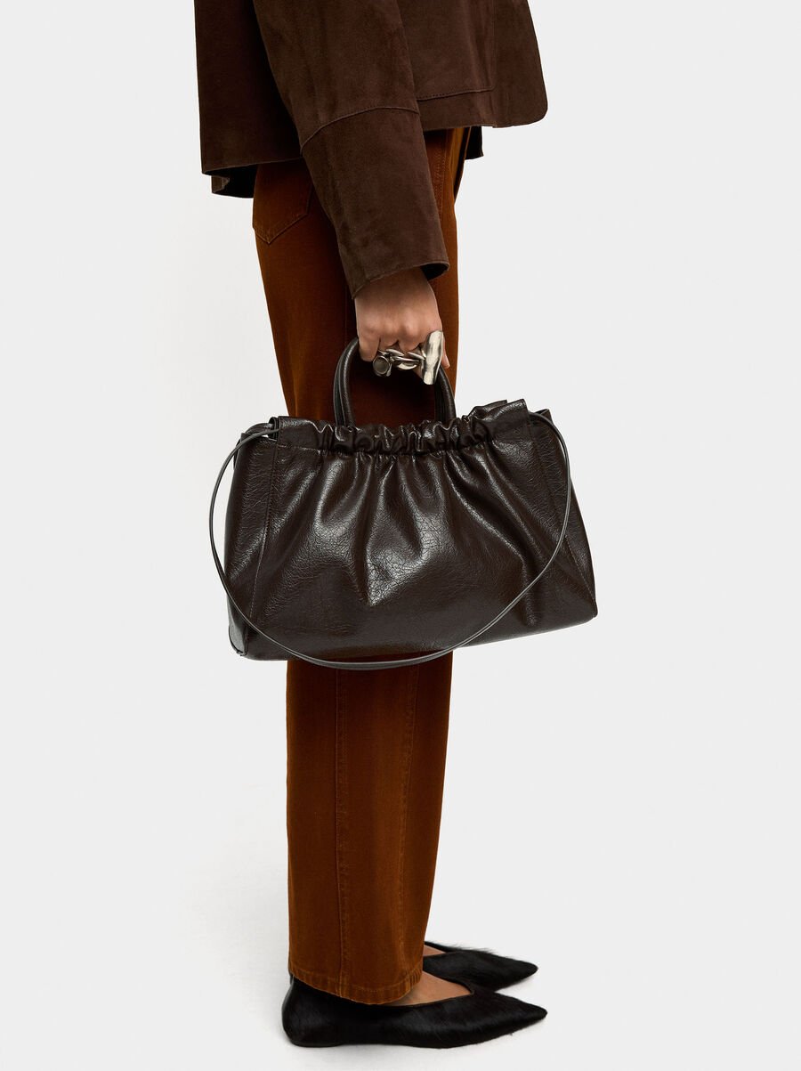 Mala shopper con fruncido