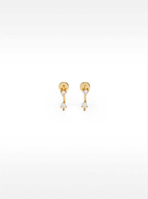 Ear jacket earrings with zircons - 925 sterling silver