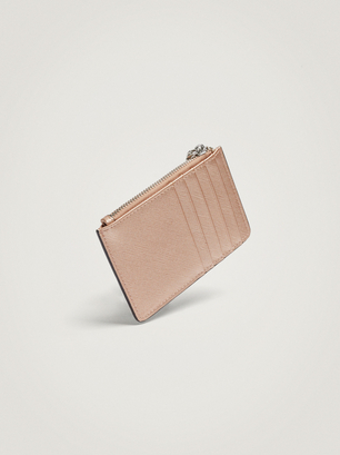 Card Holder With Coin Purse, Rose Gold, hi-res