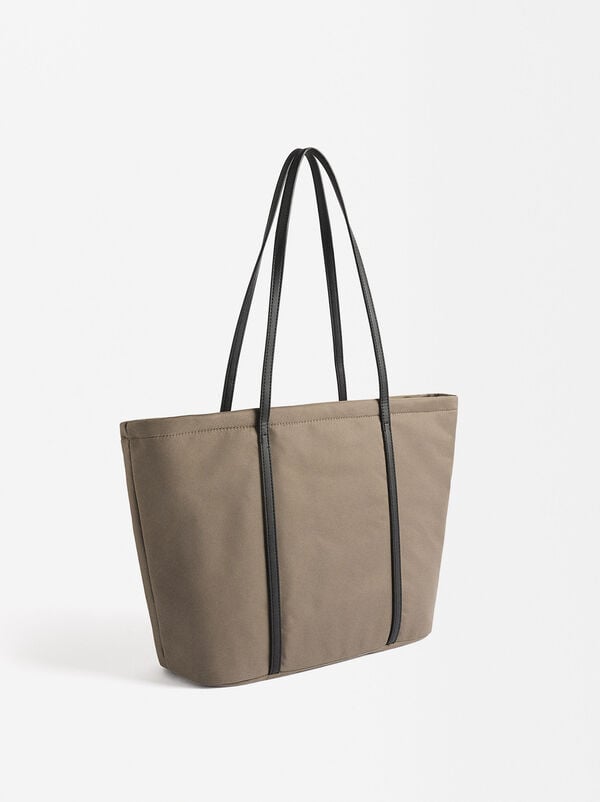 Nylon-Shopper-Tasche mit Außentasche