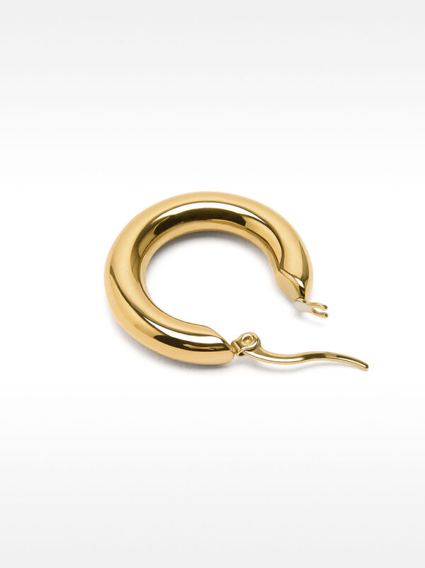 Tubular hoop earrings – stainless steel