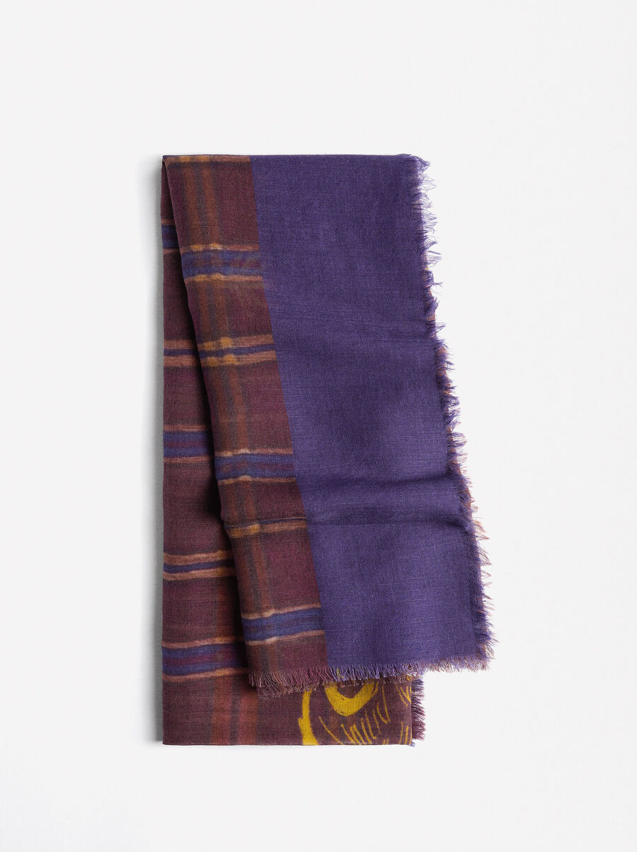 Printed scarf with wool blend