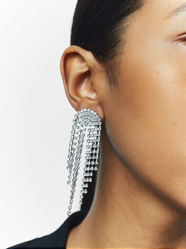 Teardrop Earrings With Crystals image number 1.0