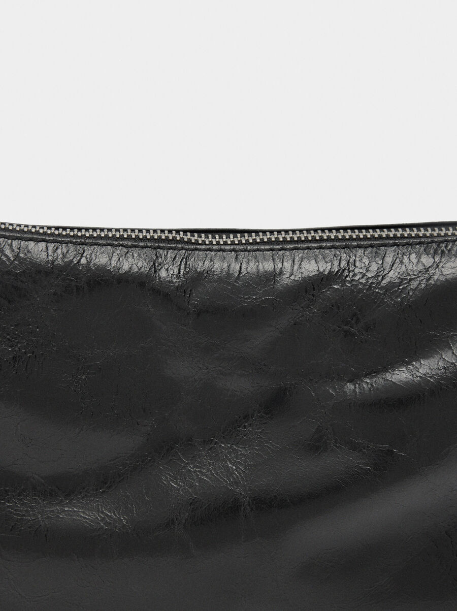 Leather hobo bag with studs