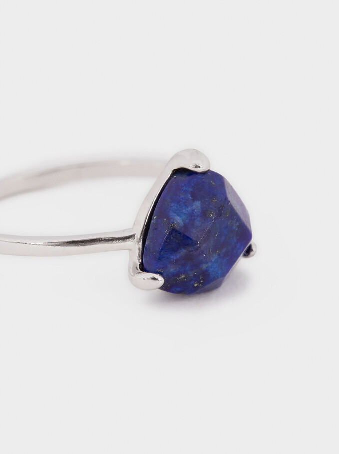 Silver 925 Ring With Stone, Blue, hi-res