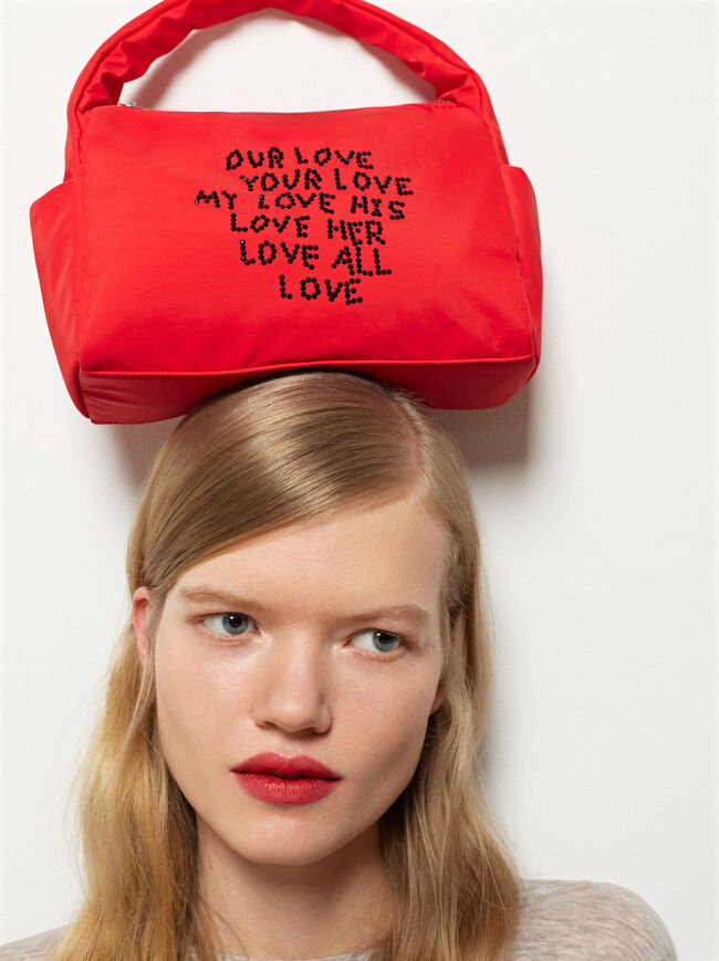 Online Exclusive - Nylon Shoulder Bag Love image number 1.0
