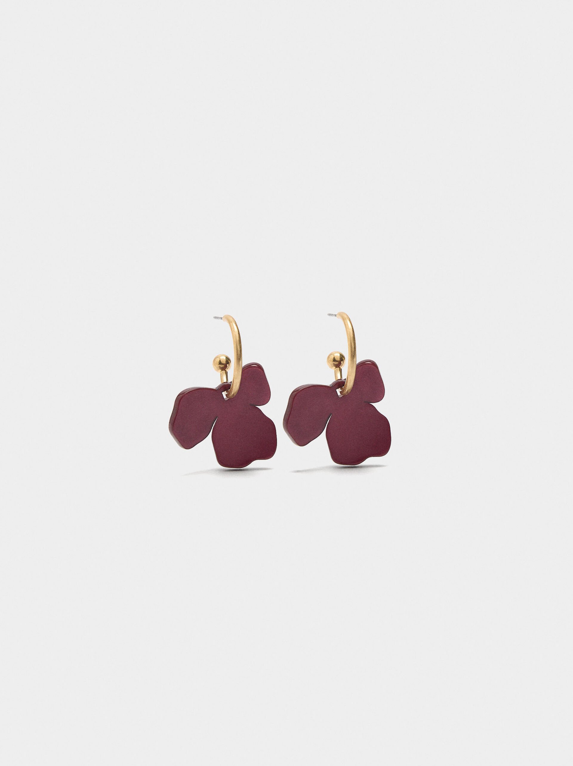 Hoop earrings with flower image number 0.0