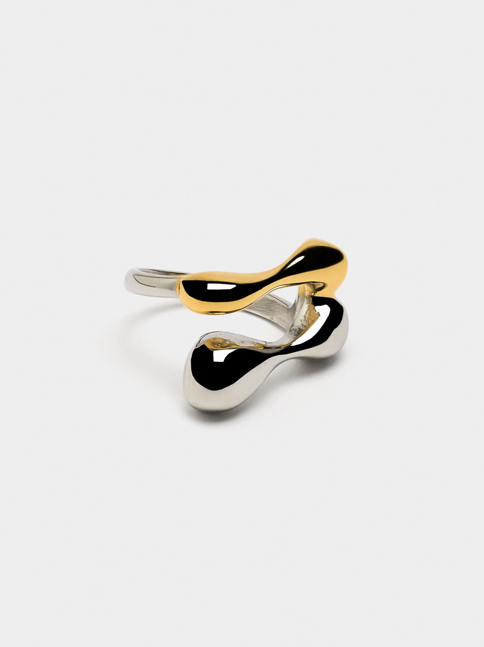 Ring with double effect - stainless steel image number 2.0