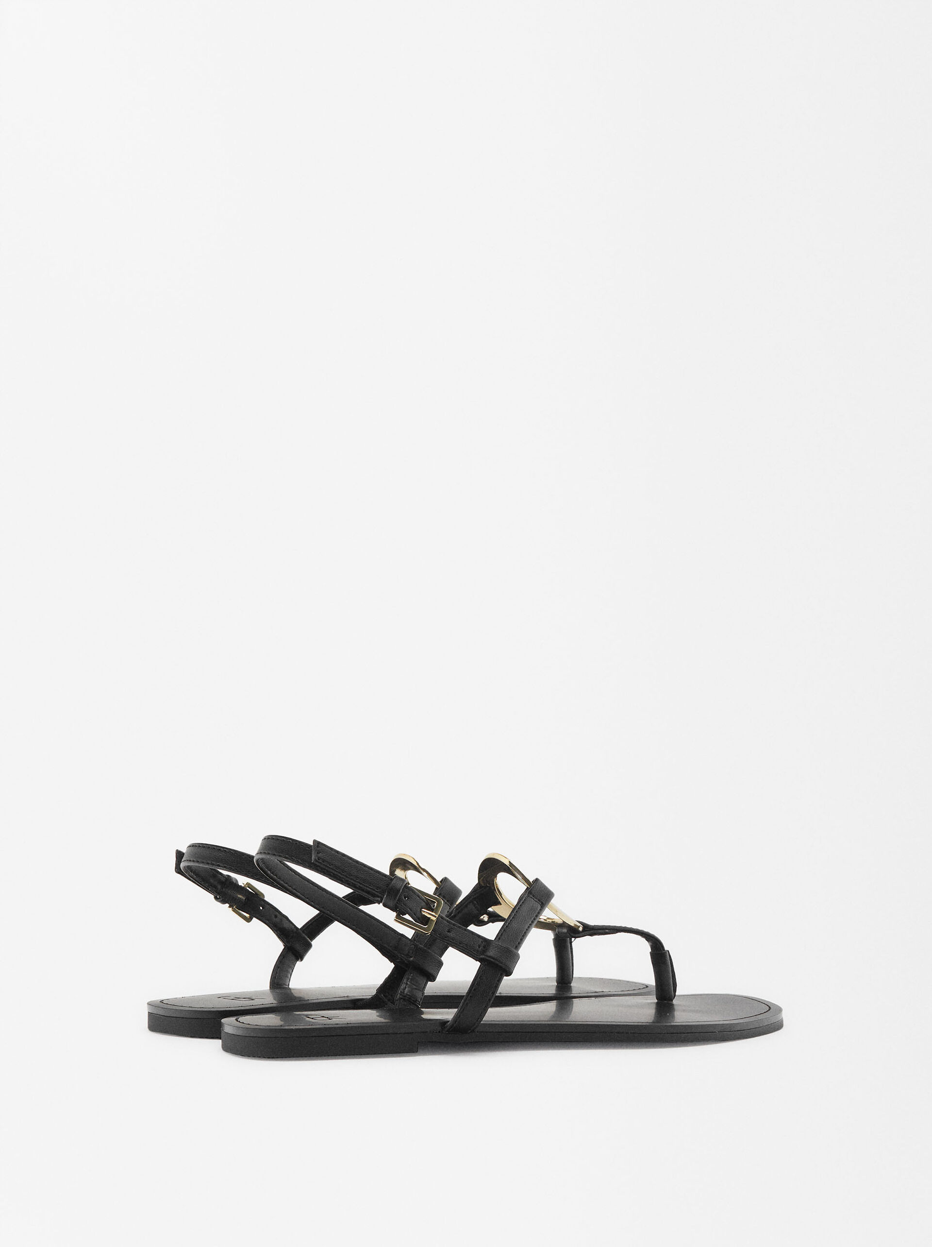 Flat Sandals With Metallic Detail image number 3.0