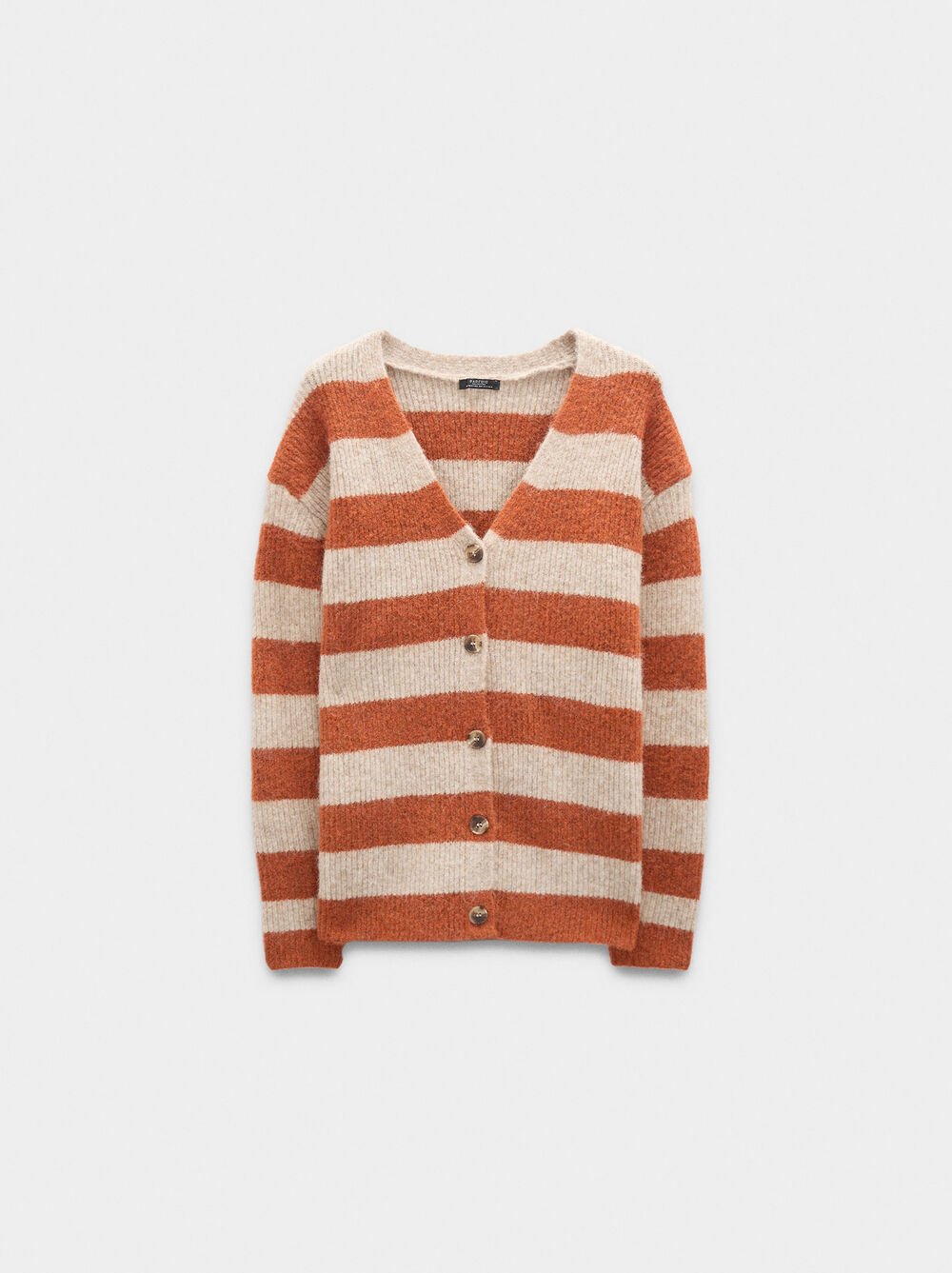 Knit cardigan with stripes