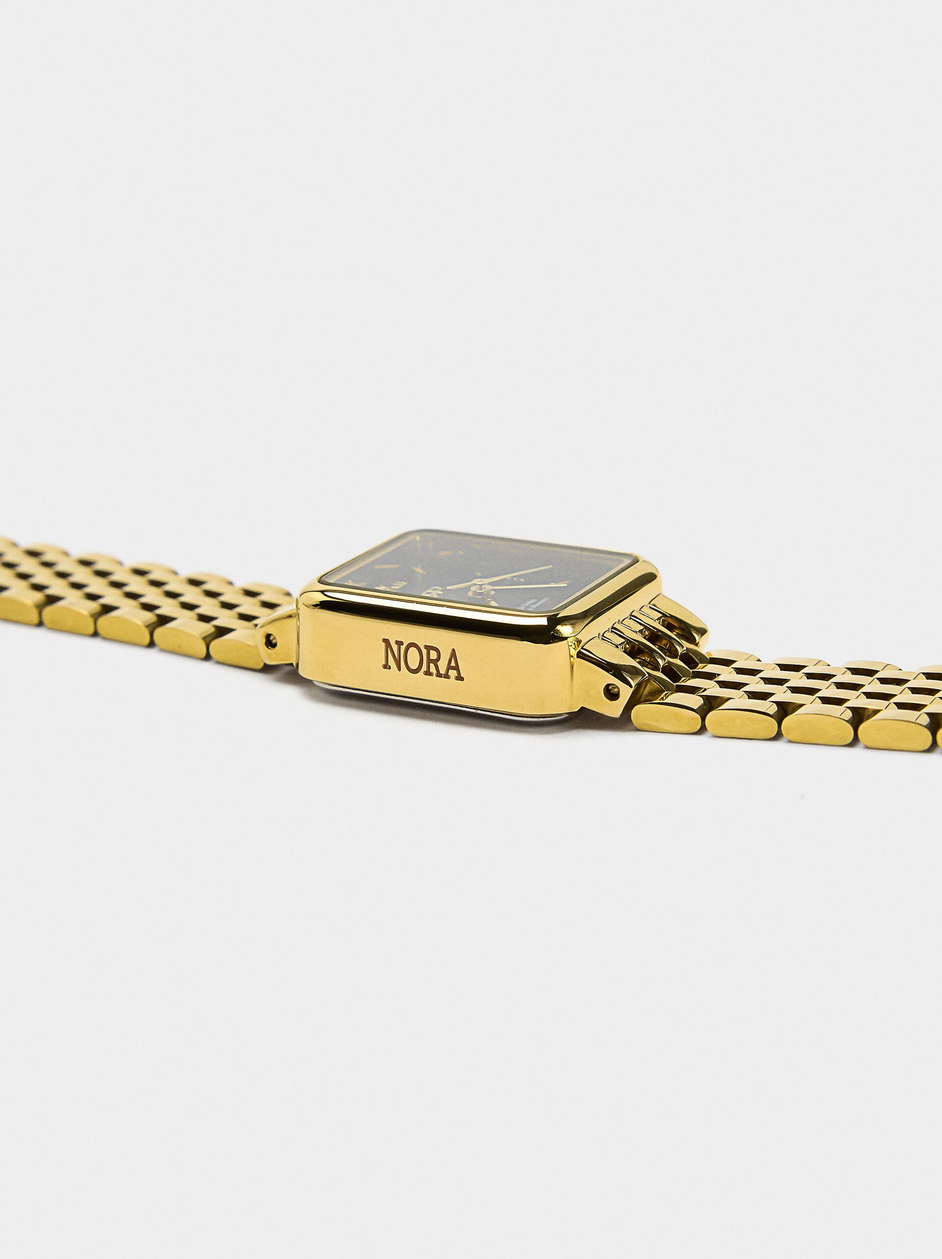 Orologio quadrato con cinturino in acciaio inossidabile image number 1.0