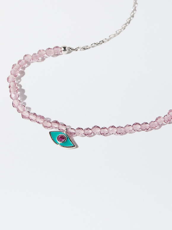 925 Silver Bracelet With Zirconia, Violet, hi-res