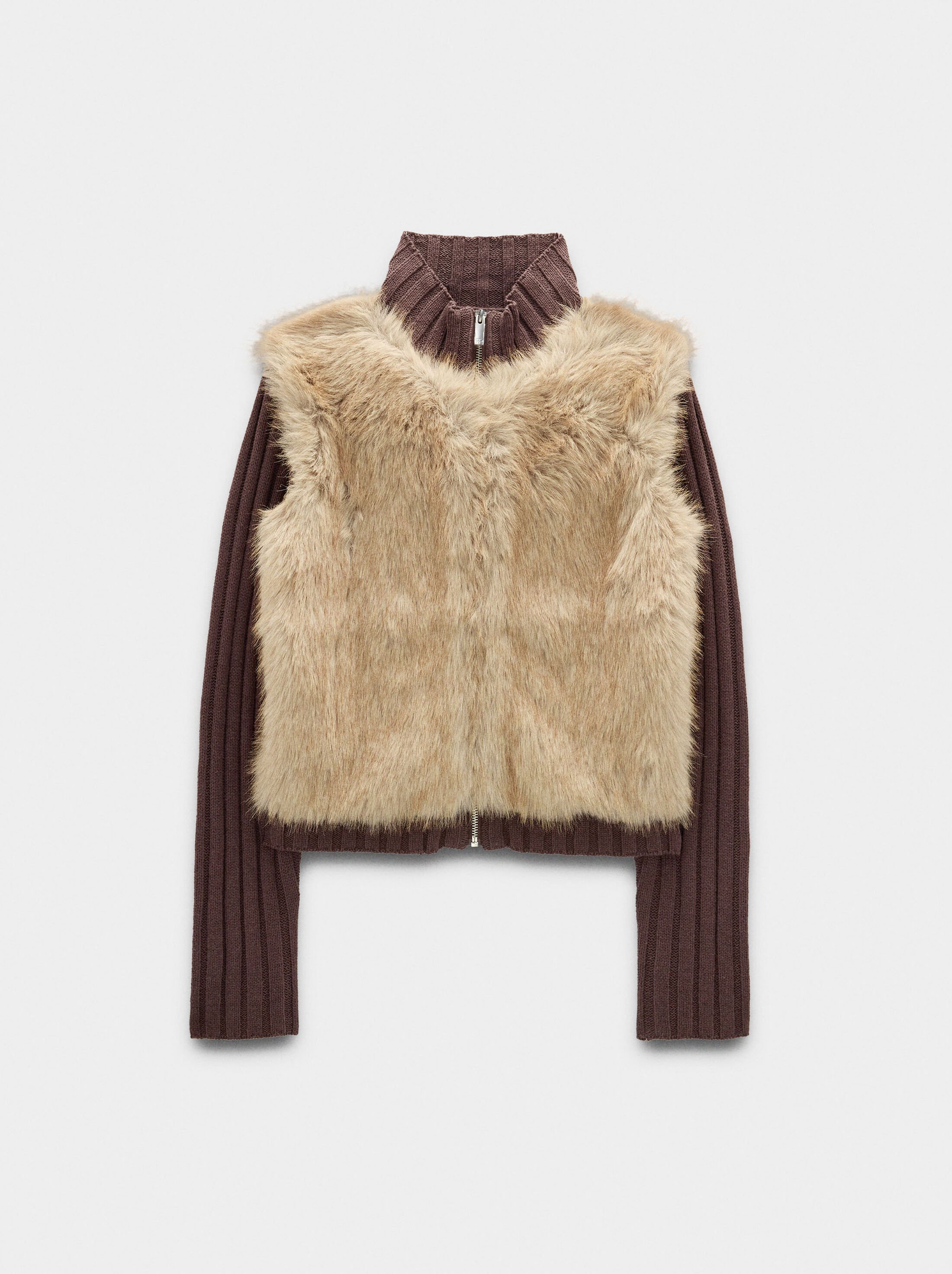 Càrdigan de punt efecte pèl image number 4.0