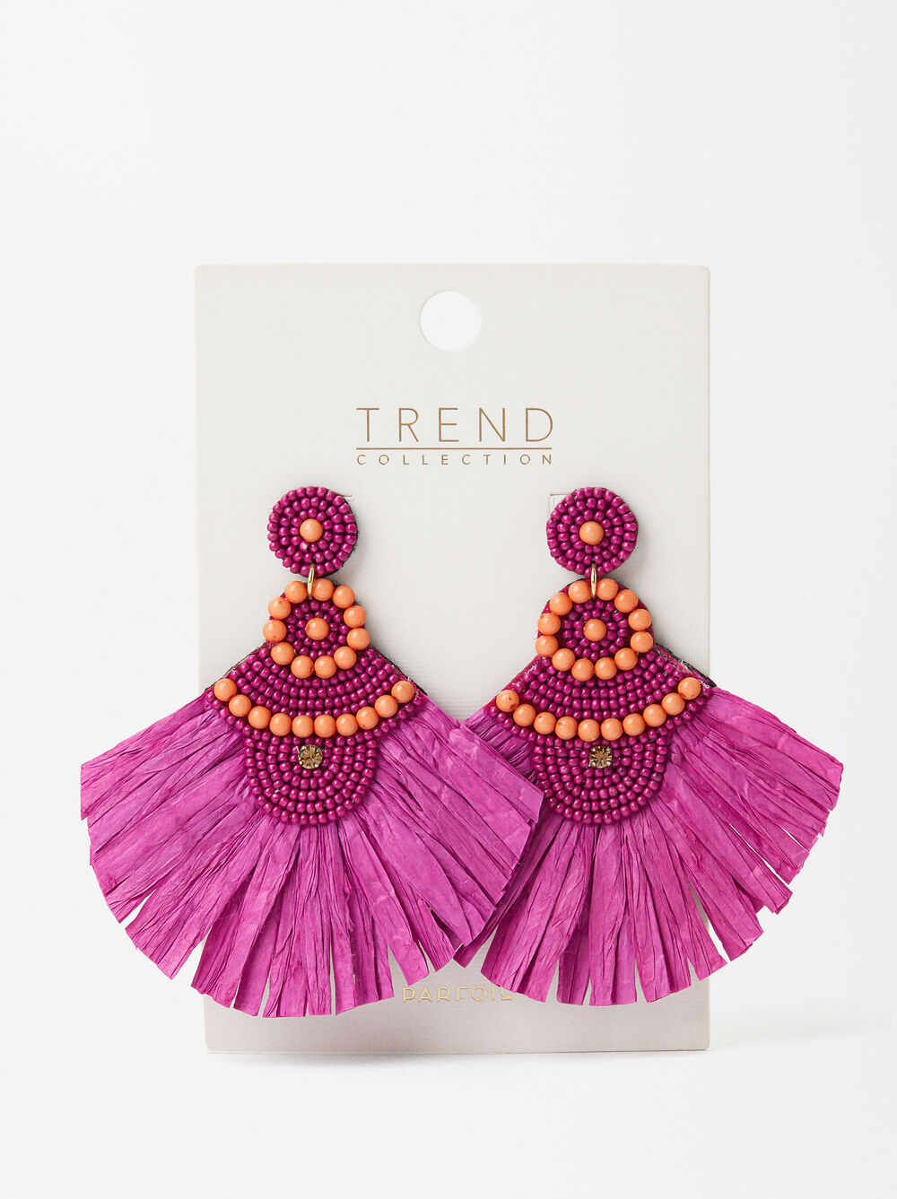 Raffia Earrings With Beads