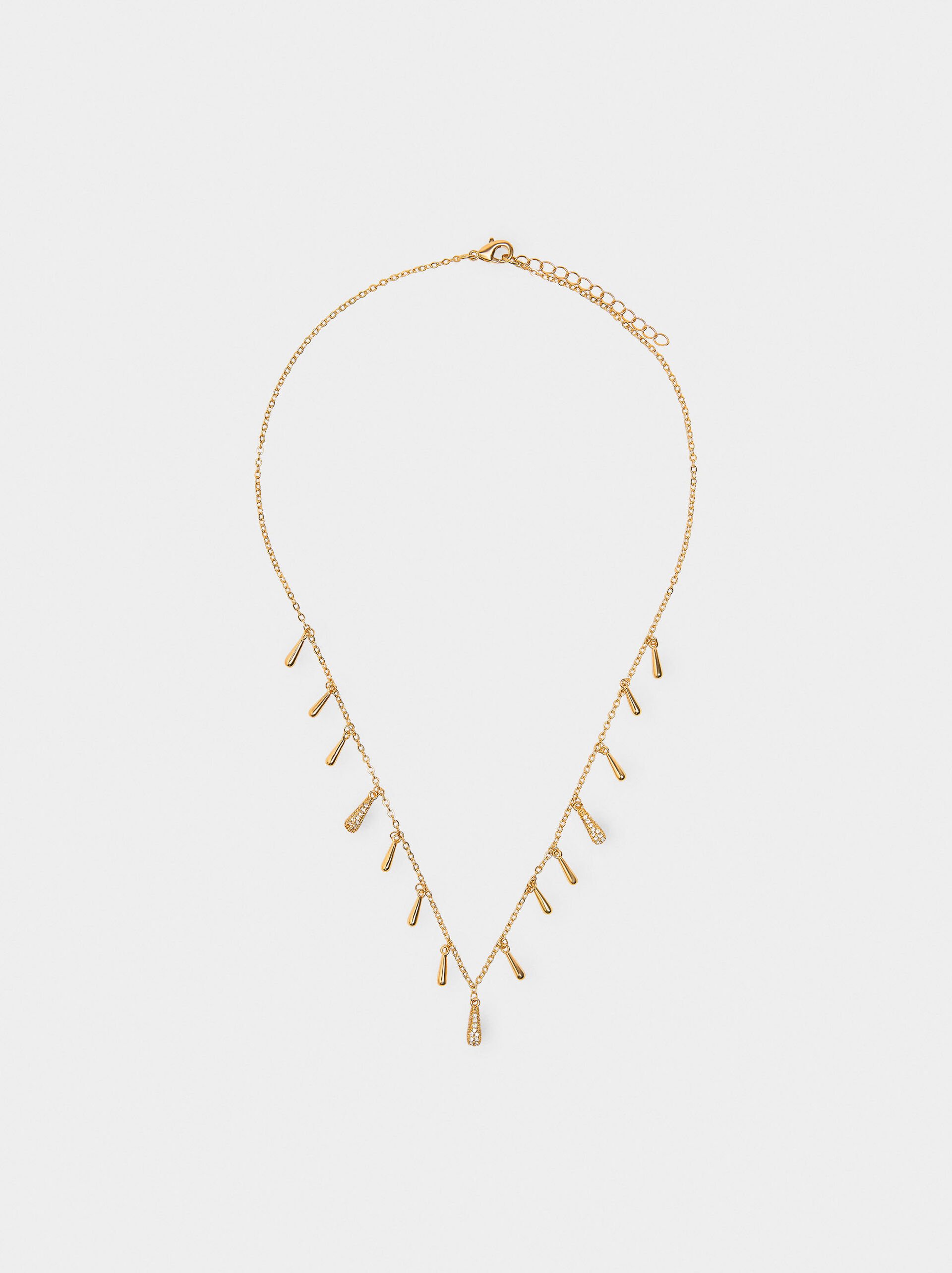 Tear necklace with zirconia image number 0.0