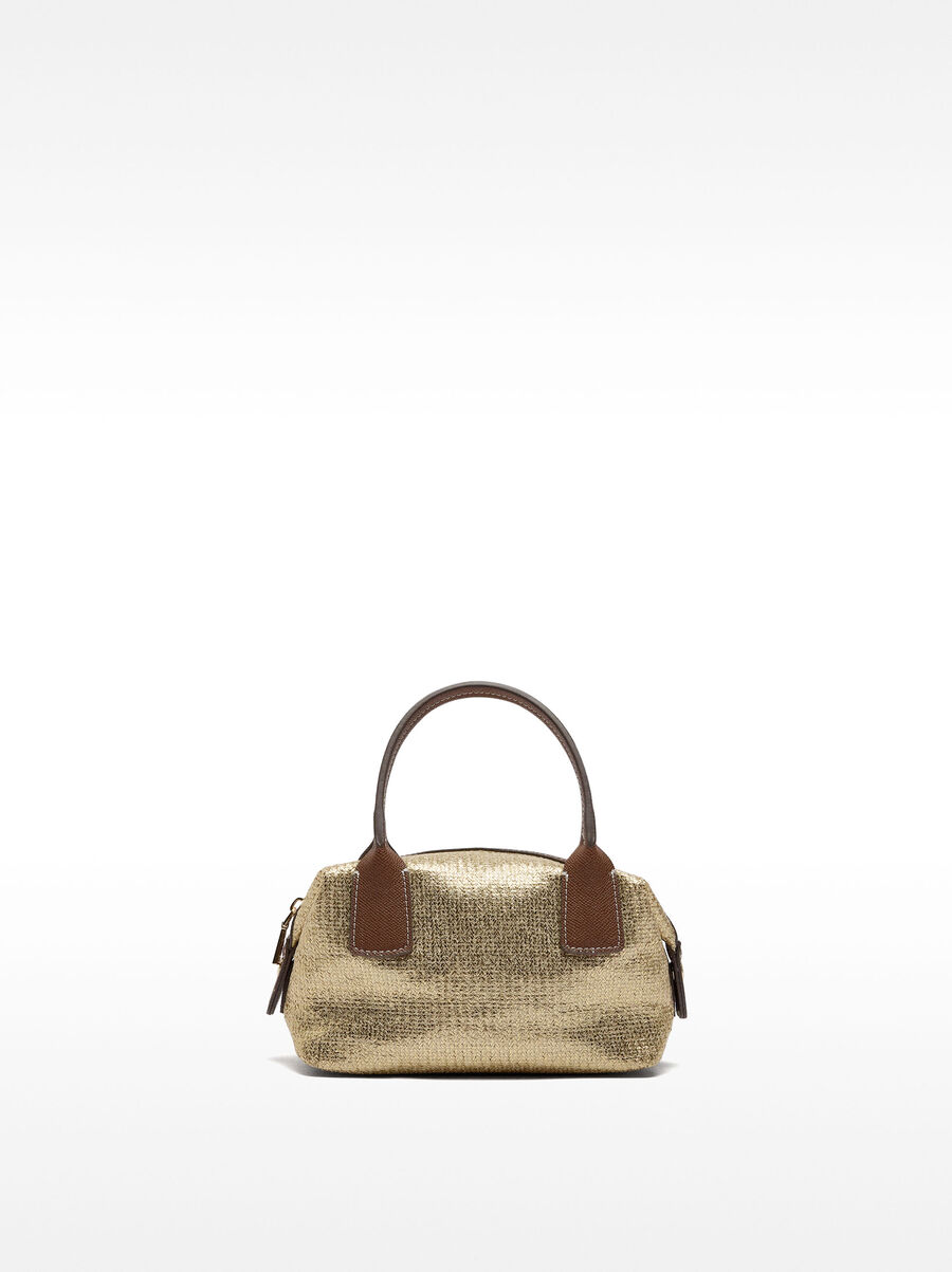 Straw-effect tote bag with crossbody S