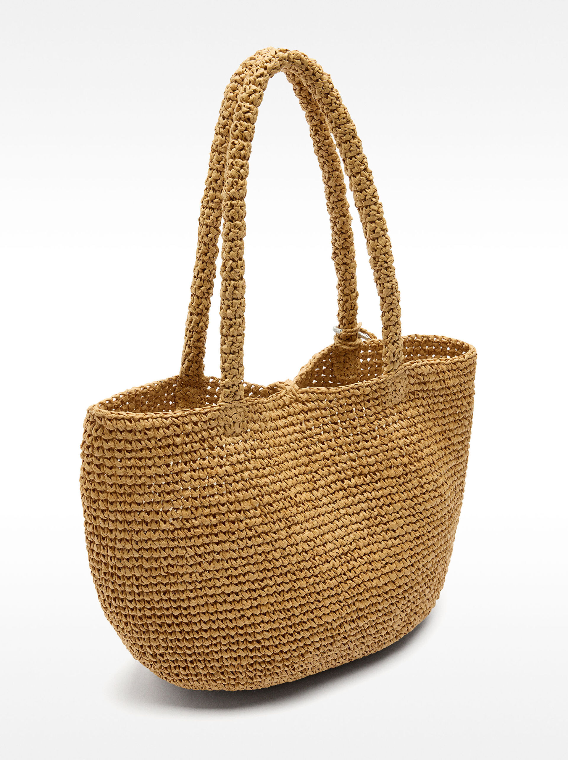 Tote bag with straw effect M image number 3.0