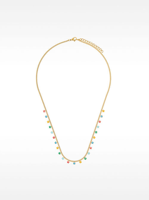 Necklace set with enamelled star earrings - stainless steel
