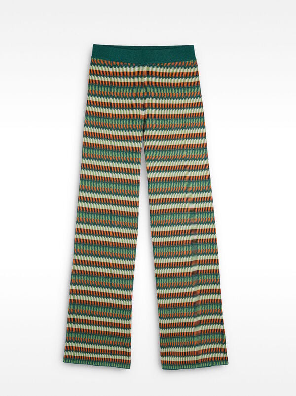 Striped jacquard knit pants