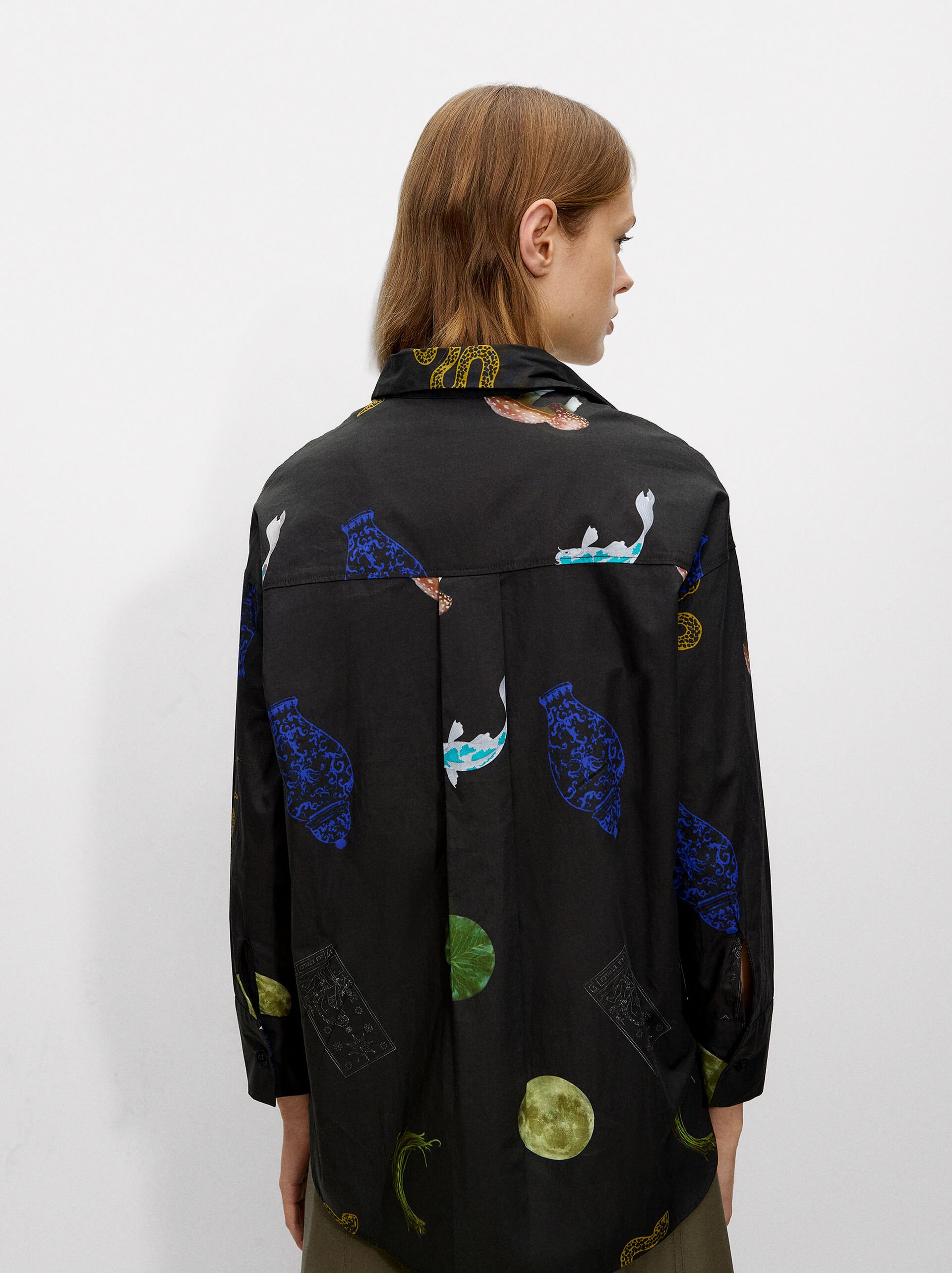 100% cotton printed shirt image number 4.0