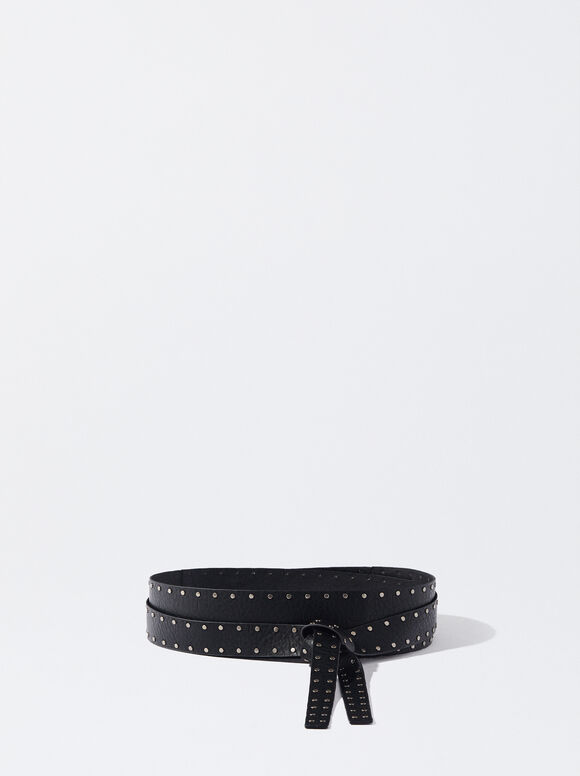 Belt With Tacks, Black, hi-res