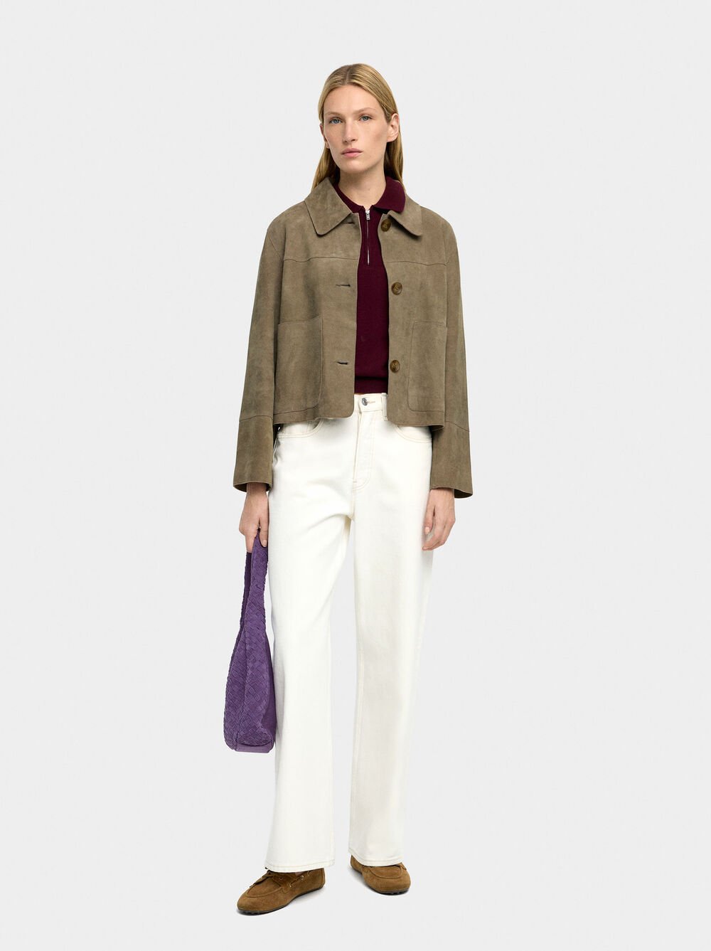 Chaqueta de piel con botones