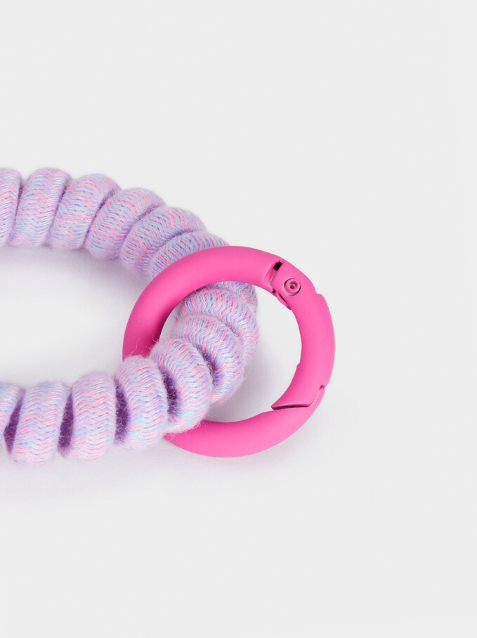 Elastic Key Ring, Pink, hi-res