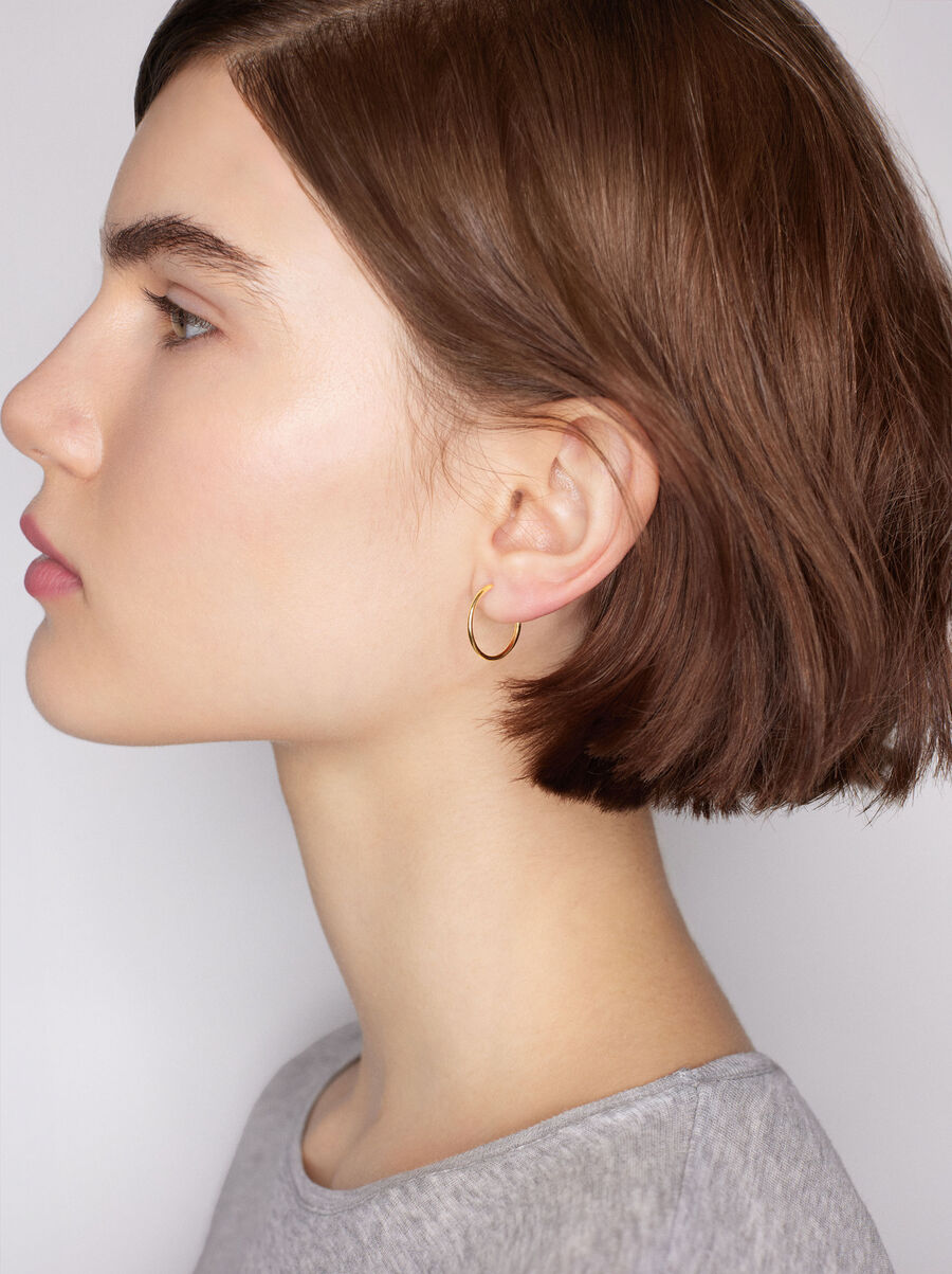 Pendiente de aro cortos de plata 925