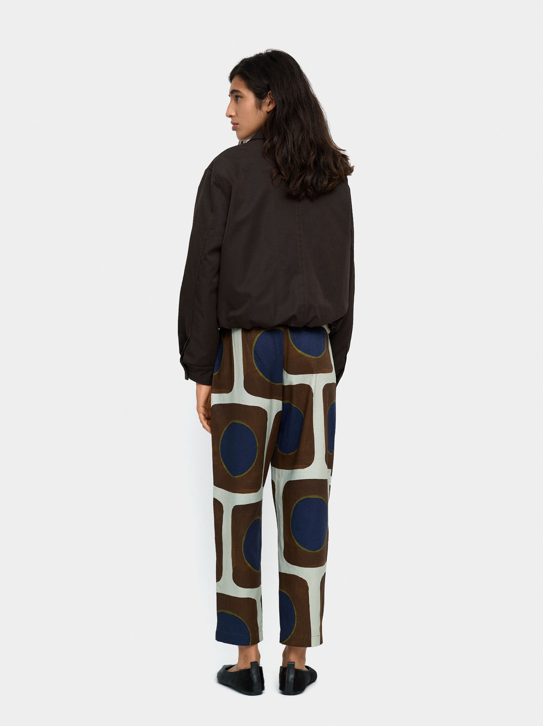 Printed lyocell trousers image number 3.0