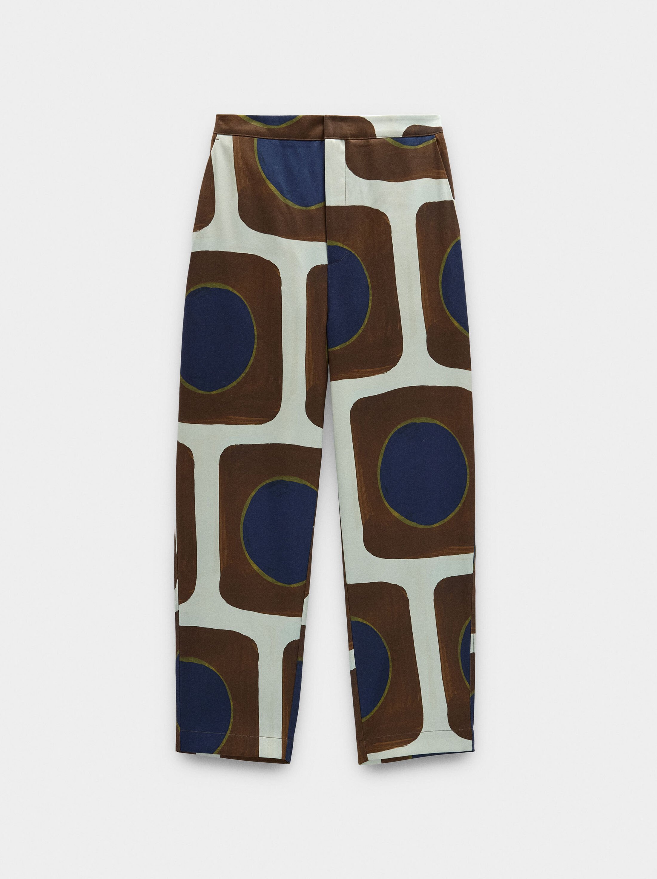 Printed lyocell trousers image number 5.0