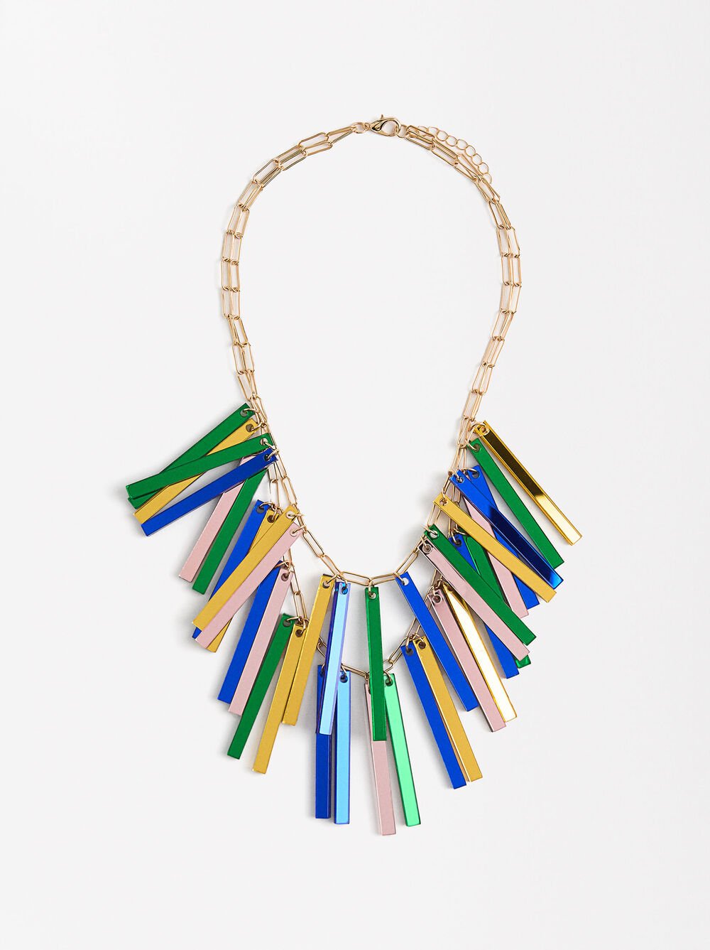 Short Necklace with Multicolor Rows