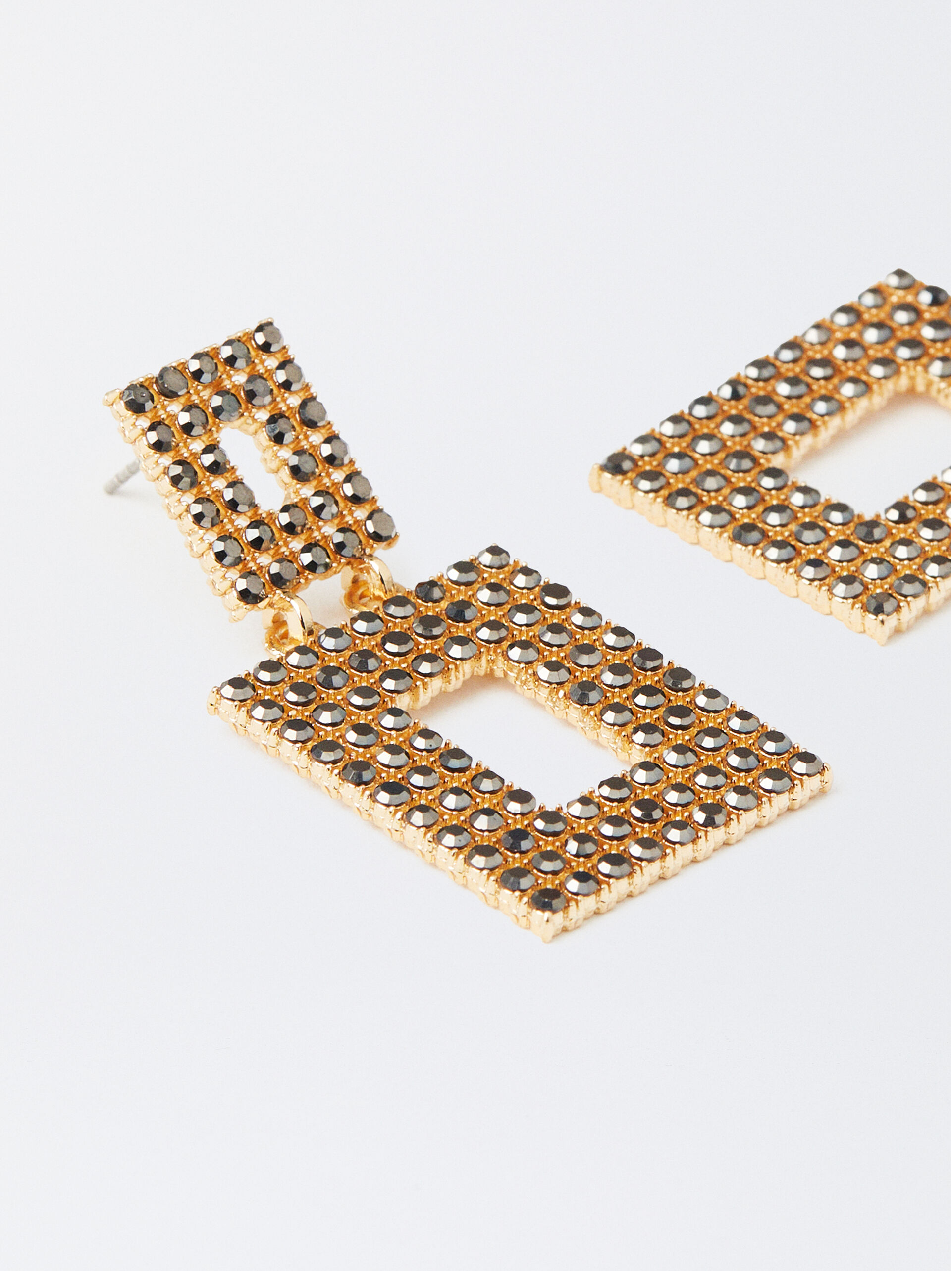 Medium earrings with crystals  image number 2.0