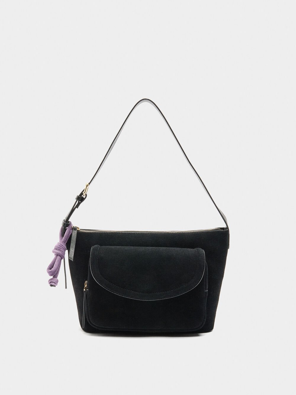 Bolso de hombro con piel