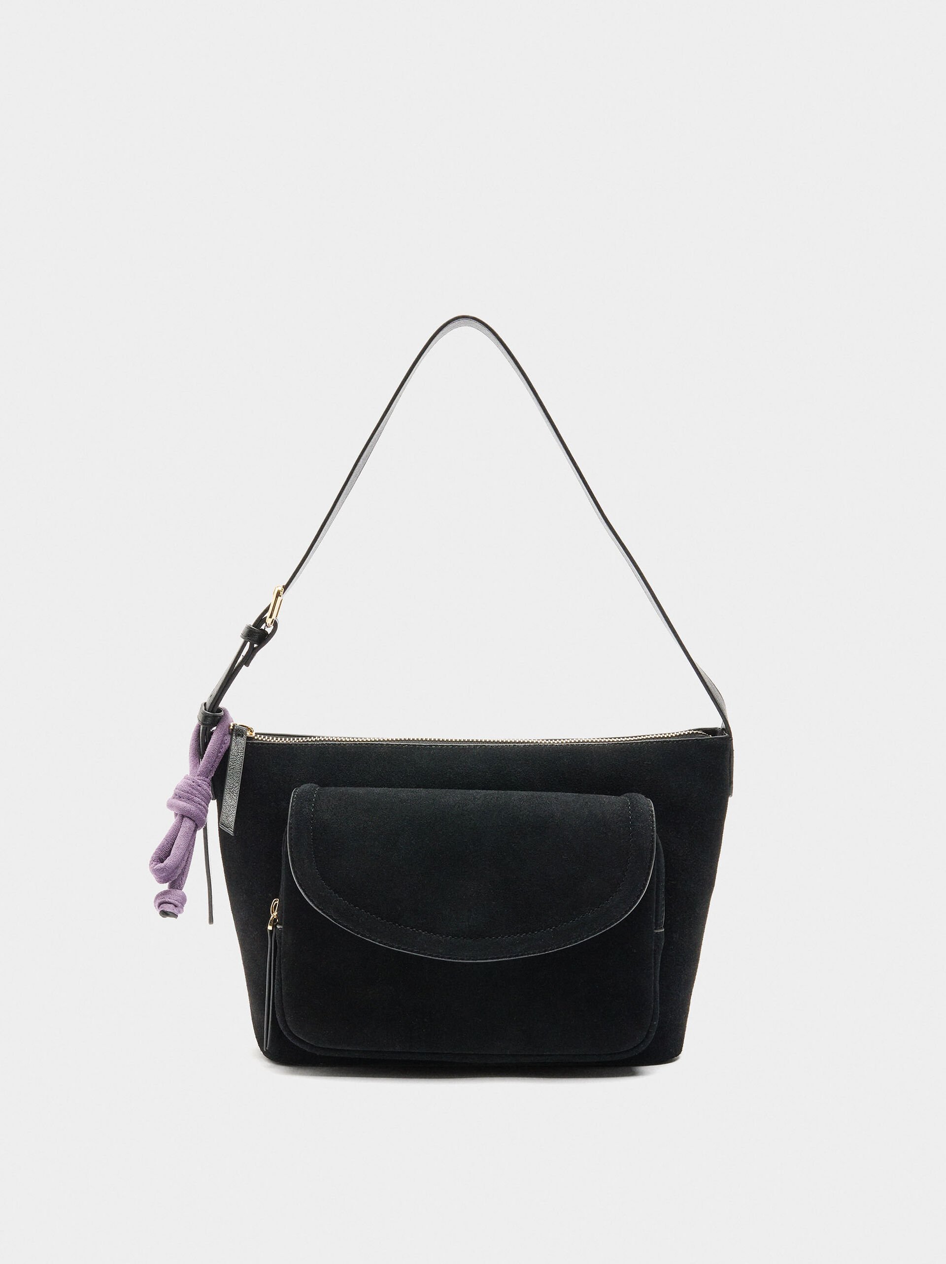 Shoulder bag with leather image number 0.0