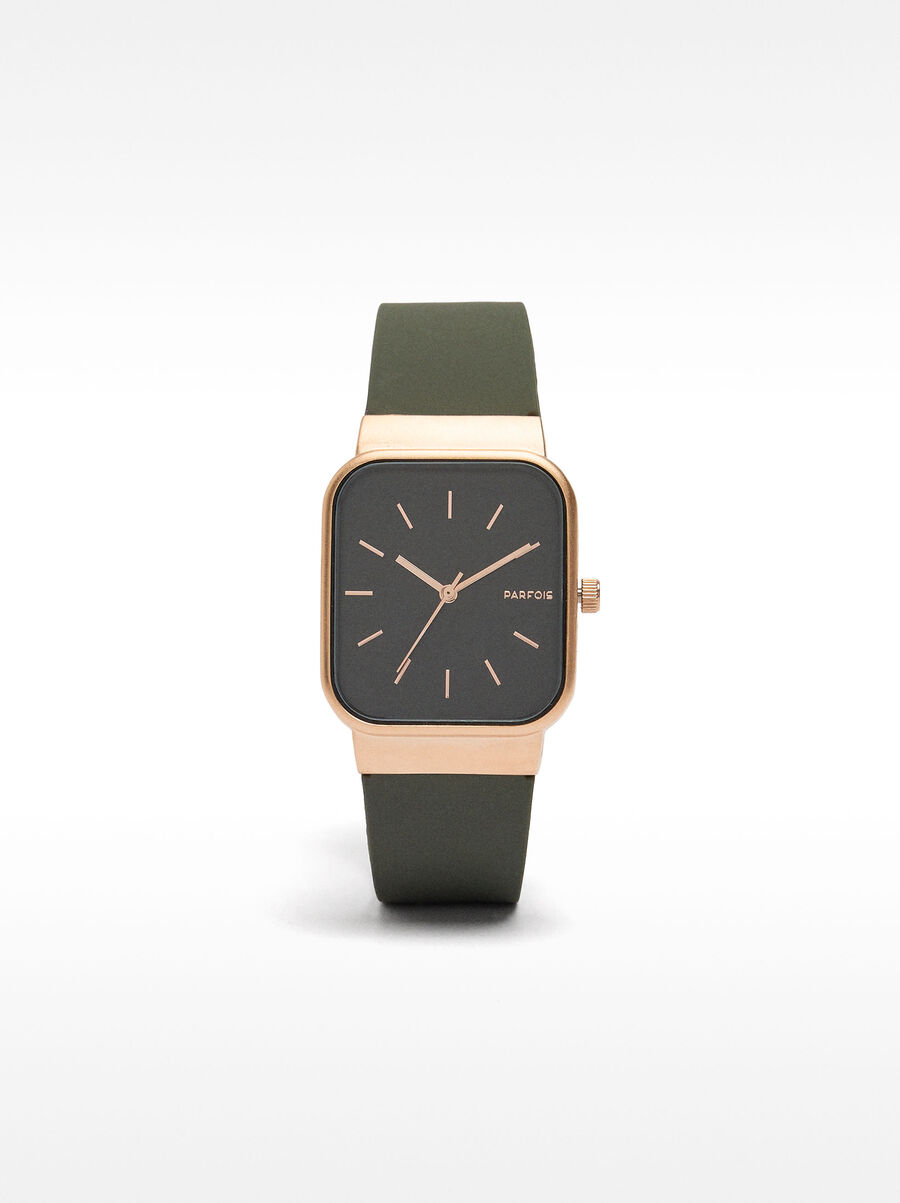 Watch with silicone strap